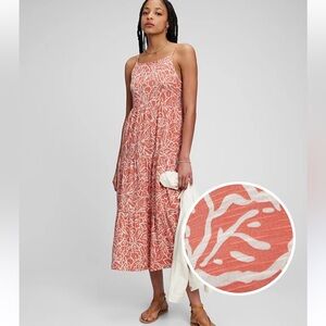 Gap Floral Halter Tiered Maxi Dress sz L Tall